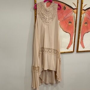 Joyfolie Cream High Low Lace Dress